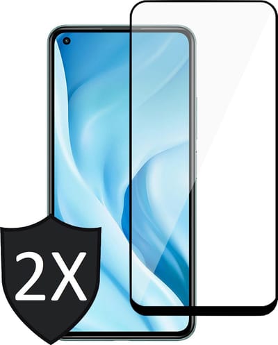Screenprotector geschikt voor Xiaomi Mi 11 Lite - Glas Full Screen Protector - 2 Stuks
