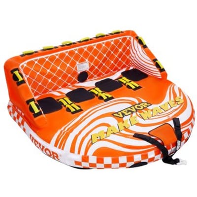 VEVOR Fun Tube Set voor varen, opblaasbare sleepboten voor 1-4 personen, 300 kg Watersport sleepbare tube voor het trekken van boten - met handgrepen, trekpunten en veiligheidsventiel