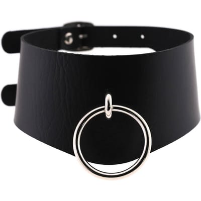 Diezi Verschillende Stijl Mode Punk Mannen Torques Ketting Gotische Pu Leer Choker Kraag Ketting Vrouwen Lichaamsketting Sieraden black