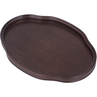 Theeblad Walnootkleur Bamboe Serveerblad Hapjesbord voor Salontafel Keuken Woonkamer black