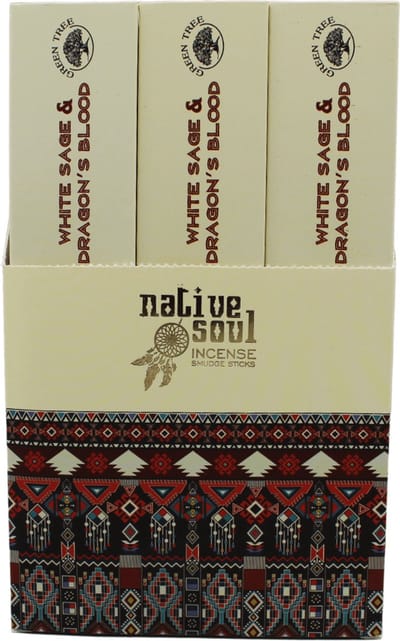 Native Soul wierook White Sage en Dragon’s Blood - wierookstokjes - 12 doosjes