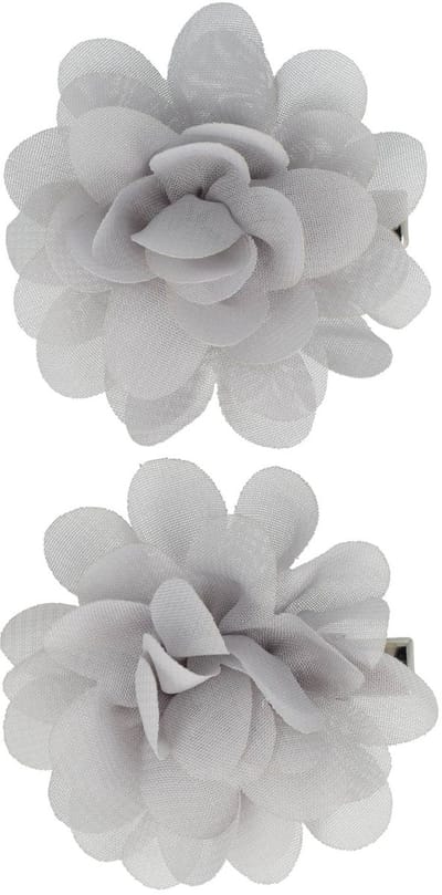 Haarsoires Haarspeld Duckklem 5cm – Haarbloem - Grijs - Set van 2 - Sterke Haarclip voor Styling & Dagelijks Gebruik - Hair Clip - Decoratieve Haaraccessoire