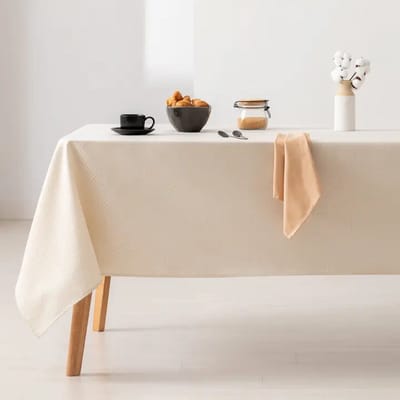 GAMUSI Waterafstotend jacquard katoenen tafelkleed met geometrisch patroon LOSAN - 140 x 100 cm - Goud