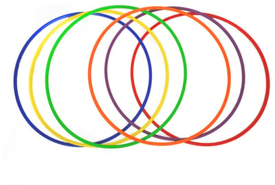 MDsport - Hoelahoep set van 6 - Diameter 70CM - Hoepelset - Schoolplein hoepels