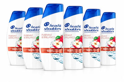 Head & Shoulders Anti-Roos Shampoo Zuiverend & Glanzend 330 ml – Appelgeur – Voordeelverpakking 6 Stuks