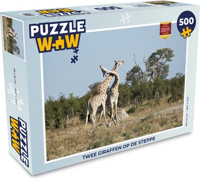 Puzzel Twee giraffen op de steppe - Legpuzzel - Puzzel 500 stukjes