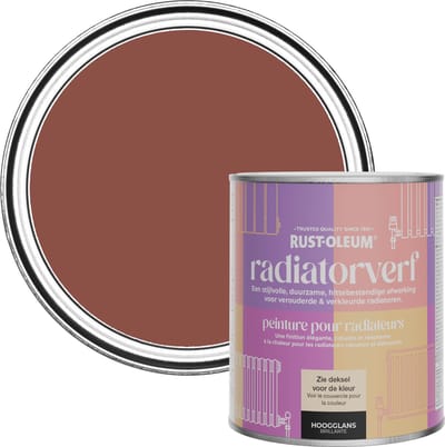 Rust-Oleum Rood Radiatorverf Hoogglans - Baksteenrood 750ml
