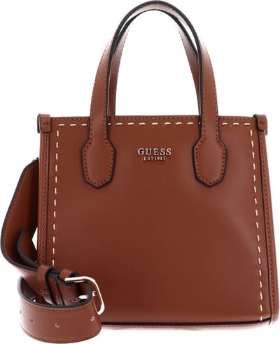 GUESS Handtas Schoudertas Silvana 2 Compartment Mini Tote Cognac Bruine