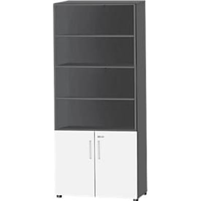 Schäfer Shop  Select SET UP combi-boekenkast, 6 OH, B 800 x D 420 x H 2196 mm, grafiet/wit