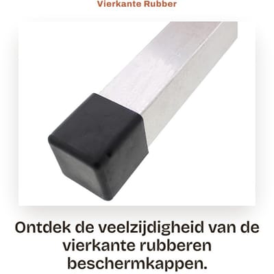 Dailygoods- Rubberen Beschermkappen 40 mm - Vierkante Doppen - Stoppen voor Meubels - Bescherming voor Tafelstoelen - 16 Stuks - Hoogwaardig Rubber - Meubelbeschermers