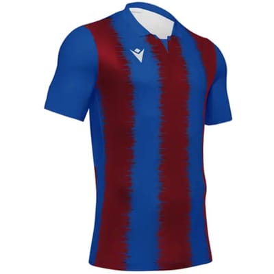 Macron Miram Shirt Korte Mouw Heren - Royal / Bordeaux | Maat: 3XL