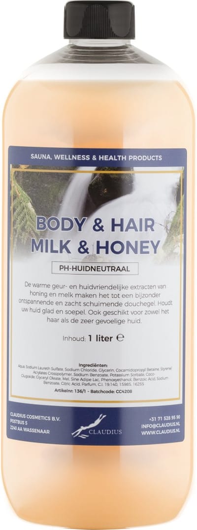 Body & Hair Milk & Honey 1 Liter - 2 in 1 voor lichaam en haar.
