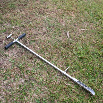 Bodemmonstersonde - Bodemsonde Bodemtester - Bodemmonsters Nemen - Met Uitwerper Voetpedaal - 40 inch - Zilver