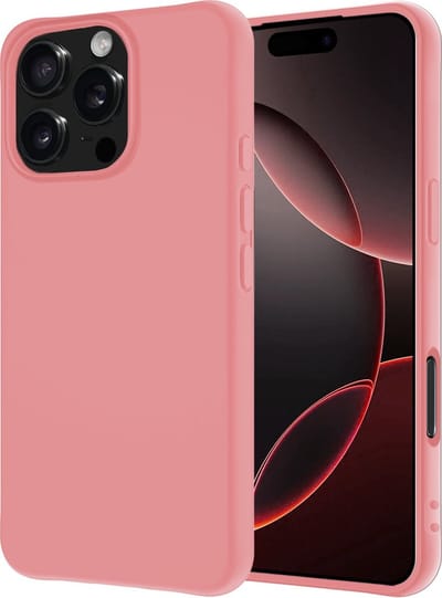 Hoesje - Geschikt voor Apple iPhone 16 Pro - Sterk & Shockproof - Hoes Cover - Siliconen Case - Lichtroze