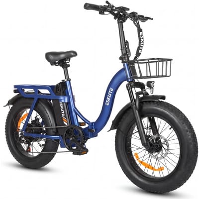 ESKUTE D202 Opvouwbare Elektrische Fiets met voorrekje, 48V 20.8Ah Batterij blauw