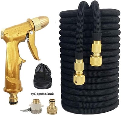 Intrekbare Tuinslang - Flexibele Waterslang - Tuinonderhoud Gemak - Lichtgewicht & Compact - 30 Meter - Zwart