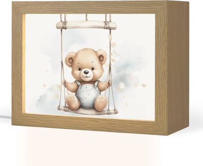 Nachtlampje 20x15 cm - Kinder lampje - Beer - Baby - Dier - Kinderen - Tafellamp kinderkamer - Slaapkamer lamp - Bedlamp kinderen - Kinderlampje stopcontact - Wandlamp babykamer - Nachtlampjes