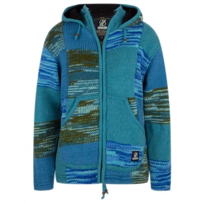 Gebreid Wollen Dames Vest van Schapenwol met Polyester Fleece voering en vaste capuchon met binnenkraag - SHAKALOHA - W Patch NH XL