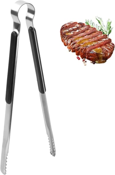 Keuken Tang van RVS 25,5 cm - Professionele BBQ Tang met Antislip Handvat voor Vlees, Grillen en Koken