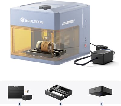 Sculpfun iCube Ultra PAC3 Accessoire-upgradekit - met iAP Air Assist, iCAM Camera, RA Mini Laser Rotary Roller - voor de iCube Ultra lasergraveermachine - Laser Graveermachine Accessory Upgrade Kit