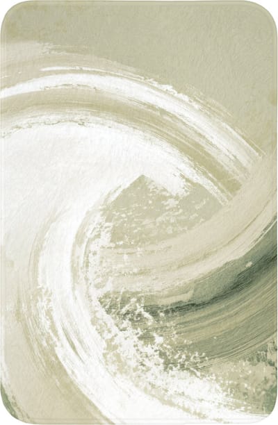 WC mat 40x60 cm - Antislip - Abstract - Penseelstreken - Golven - Groen - Toiletmat - Vloermat - Douchemat - Toilet tapijt - Toiletmatten