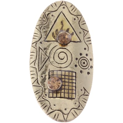 Behave - Ring - Verstelbare vintage goudkleurige ring met symbolen - Bohemian stijl - Unisex - Nikkelvrij