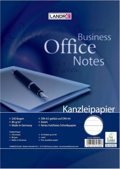 Gevouwen Kantoorpapier - Gelinieerd Papier - Uitgebreid Schrijven - A3 op A4 - 250 Vel - Kantoor