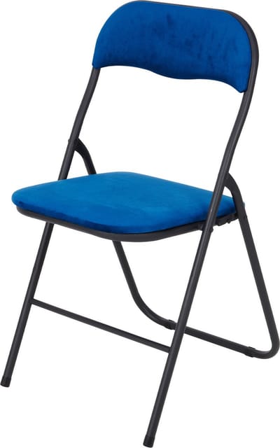 Infinity Goods Klapstoel - Vouwstoel - Fluweel - Eettafelstoel - Opklapbare Stoel - 43 x 47 x 80 CM - Stoel - Blauw