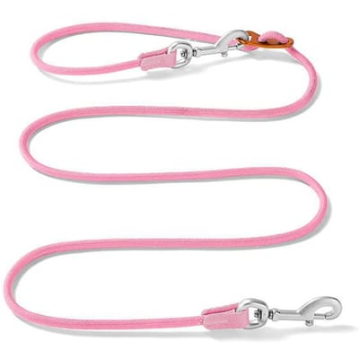 Laisse pour chien mains libres Laisse de hanche bandoulière Crochet double multifonction Nylon réglable Marche Course Pour chiot petit chien moyen (pink,1.5m-4.9ft) rose