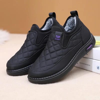 Winter heren koudebestendige katoenen schoenen zijn dik warm eenvoudig comfortabel slijtvast antislip waterdicht sneeuwlaarzen 41 black