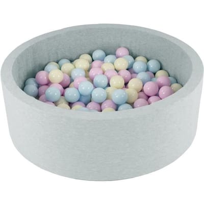 Ballenbad - VIKING CHOICE - Rond - 90x30 cm - 200 ballen - Pastelkleuren geel