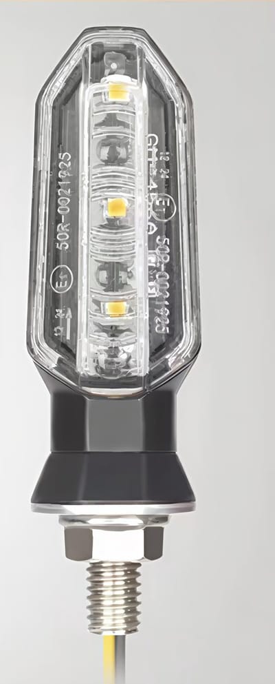 Set van 4 mini 3LED-knipperlichten voor motorfietsen, waterdicht, gecertificeerd voor voor- en achterkant, wit.