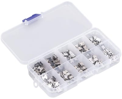 100 Stuks Mini USB Jack Connector Set voor Reparatie en Vervanging van Micro USB Poorten en Adapters