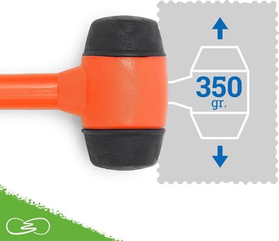 Veelzijdige, robuuste en ergonomische campinghamer met haken voor het verwijderen van haringen - oranje