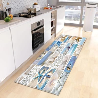 Strand Zeester Schelp Print Tapijt Entree Deurmat Keukentapijt Voor Woonkamer Slaapkamer Huisdecoratie Hal Balkon Antislip Mat 40x60cm 16x24 inch
