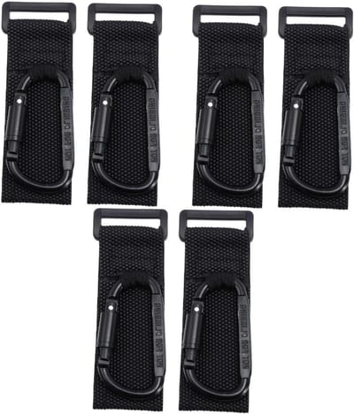 Kinderwagen Haken - Luiertas Hanger - Extra Handen - Draaibare Clips - 6 Stuks - Zwart