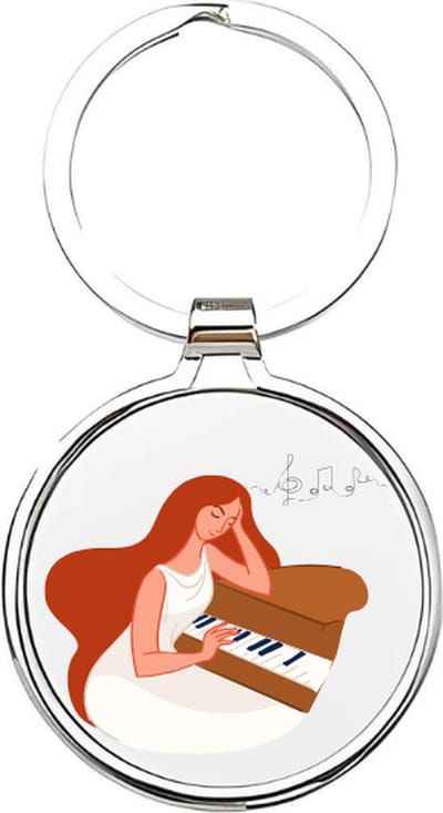 Akyol - Pianiste Sleutelhanger - piano - De beste pianiste - Artiest - artiesten - muziek maken - piano - instrumenten - pianospeler - kunstvorm - zanger - zangeres - pianiste - cadeau voor een muzikante - 4 x 7,5 CM