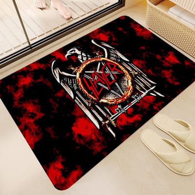 S-Slayer Heavy Metal Band Muziekkamer Matten Scandinavische Stijl Huis Deurmat Badkamer-Toilet Matten Slaapkamer Hotel Decor Mat 40x60cm red