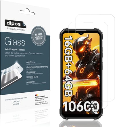 dipos – 2x Pantserfolie geschikt voor Oukitel WP23S | 9H Screenprotector