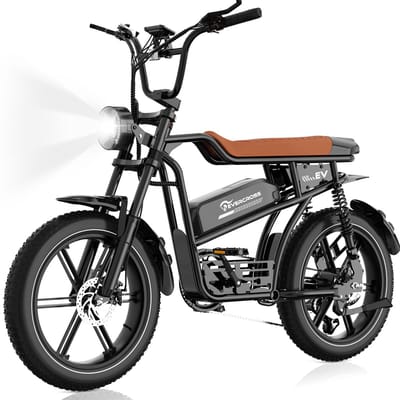 EVERCROSS EK30 Off-road Elektrische Fatbike, voorzien van 20 x 4.0 inch brede banden, 48V 15Ah accu, 7 versnellingen en een maximale snelheid van 25 km/u – Zwart
