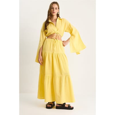 Frillige Shirt-Rok Twee-Delige Coördinatie Set