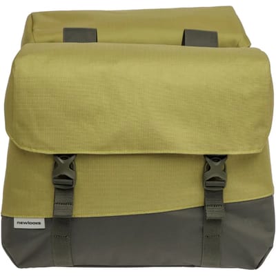 New Looxs ® Oslo Joli Double - Dubbele Fietstas - Geschikt voor elke Bagagedrager - Ook voor Electrische Fietsen - 100% Gerecycled Polyester - Stevig, Ruim en Vormvast - 37L - Olive-Yellow