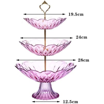 2/3 Lagen Plastic Bord Fruitkommen Decoratieve Feest Desserts Houder Noten Snoep Display Stand Serveerplateau voor Huisfeest
