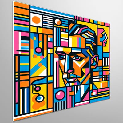 Pop art mondriaan schilderij | Mondriaanse pop art: kleurrijke harmonie in abstracte vernieuwingsexpressie | Kunst - 75x75 centimeter op Forex | Foto op Forex