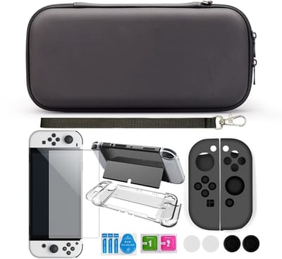 Geschik voor Nintendo Switch OLED-compatibel hoesje met accessoires 9 onderdelen