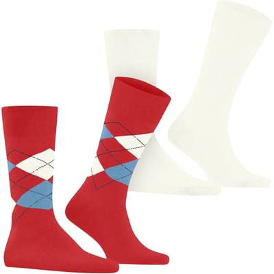 Burlington Everyday 2-Pack gedessineerd katoen multipack sokken heren rood - maat 40-46
