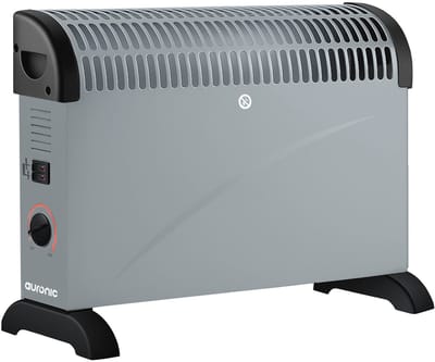 Auronic Elektrische Convectorkachel - 3 Warmtestanden - 750/1250/2000 Watt - Compact en Geruisloos - Regelbare Thermostaat - Oververhittingsbescherming - Grijs
