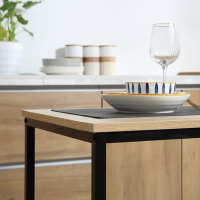 MODENUIT Eettafelset voor 2 Personen - Met 2 Stoelen - Ruimtebesparend - Voor Keuken en Woonkamer - Hout - Eik