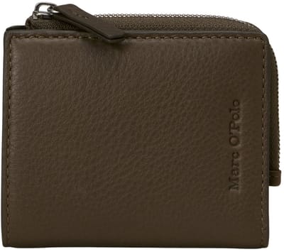 Marc O'Polo Leren portemonnee Manuel Combi Wallet Dark Nickle bruine