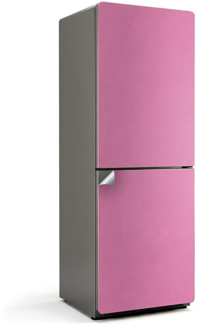Wallfluent Koelkaststickers - pastelroze Koelkast Folie - 70 cm x 190 cm - Pastelroze Koelkaststickers - Koelkast Wrap - Koelkast Decoratie - Waterdichte Koelkast Sticker - Koelkast Design